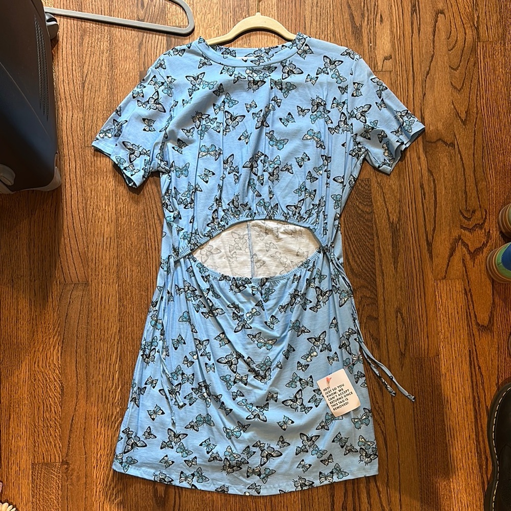 ASOS Blue Butterfly Print Mini Dress